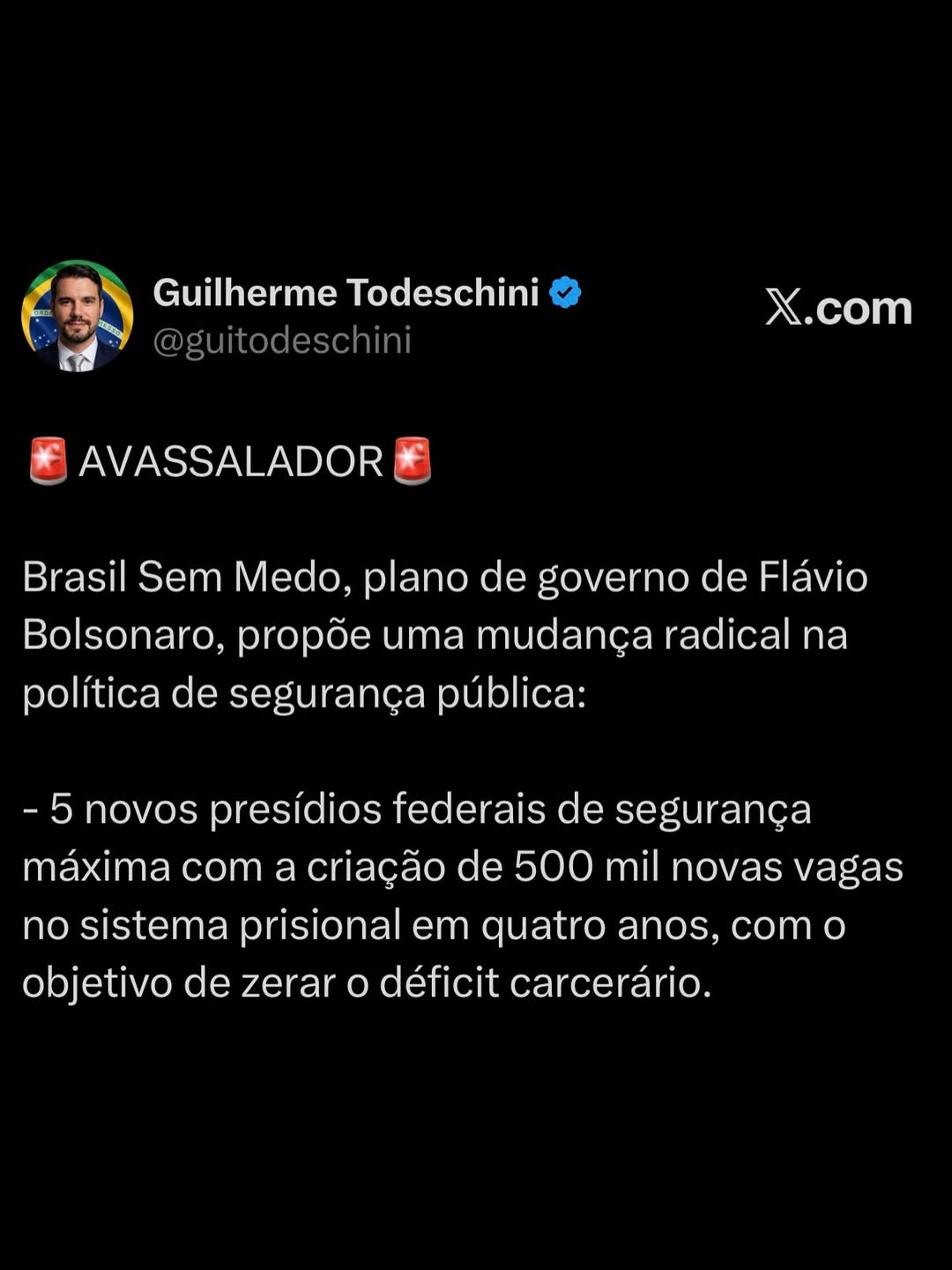 Postagem Brasil Sem Medo Segurança